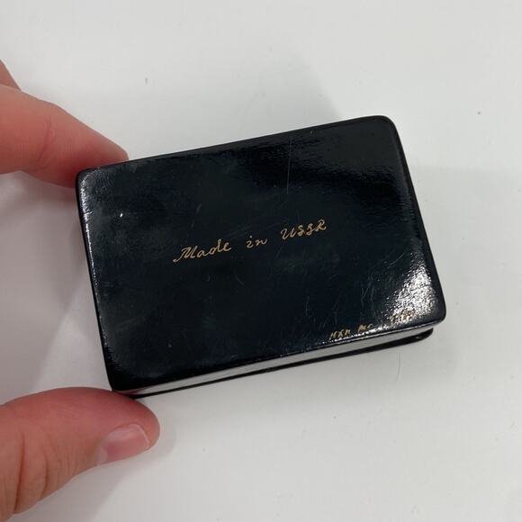 Antique Ussr lacquer hand painted trinket box - Picture 6 of 12